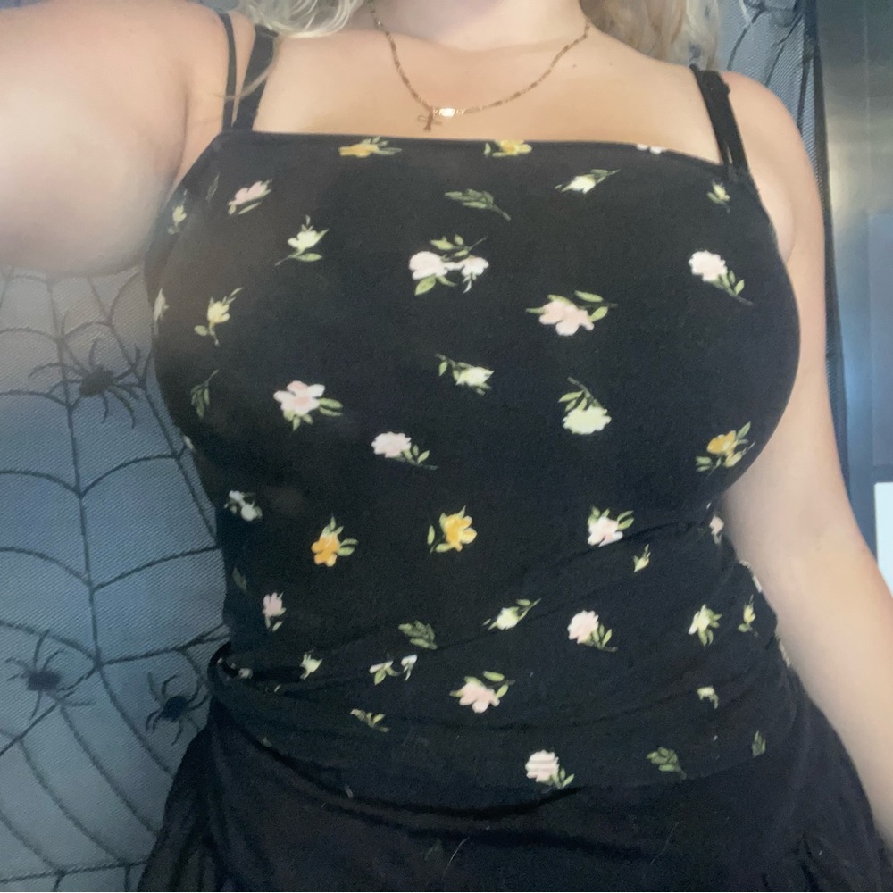 Floral Black Women's Top